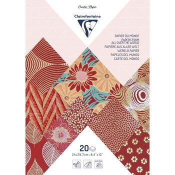 POLLEN Papiers Artisanaux, Bloc A4 (21X29,7Cm), 20 Feuilles, Rouge