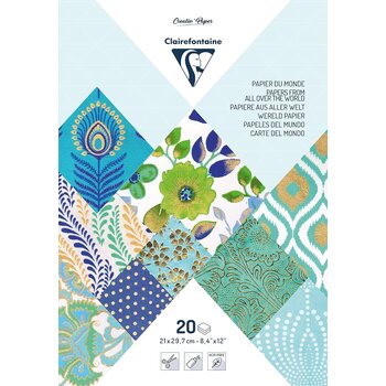 POLLEN Papiers Artisanaux, Bloc A4 (21X29,7Cm), 20 Feuilles, Bleu