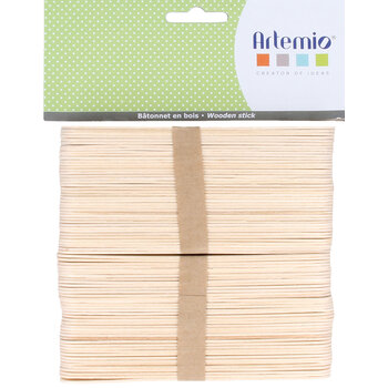 ARTEMIO Batonnets Bois 150X18X1,5Mm 80Pcs