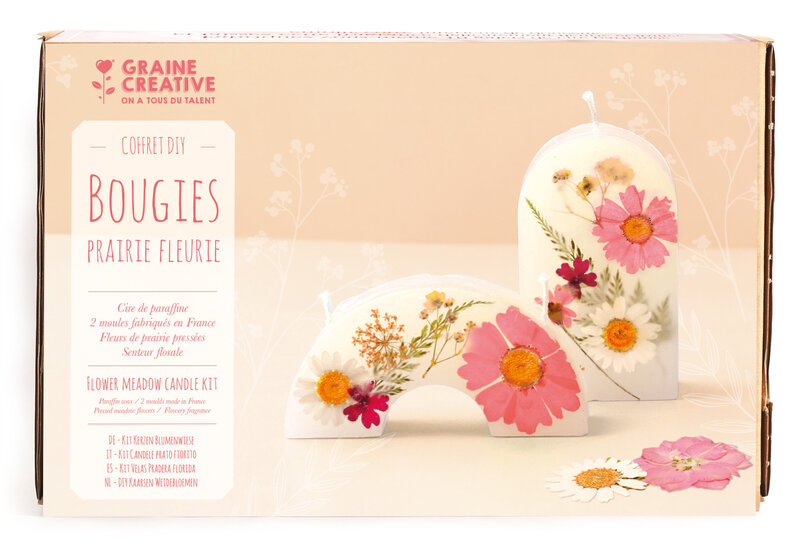 GRAINE CREATIVE Kit Bougies Prairie Fleurie