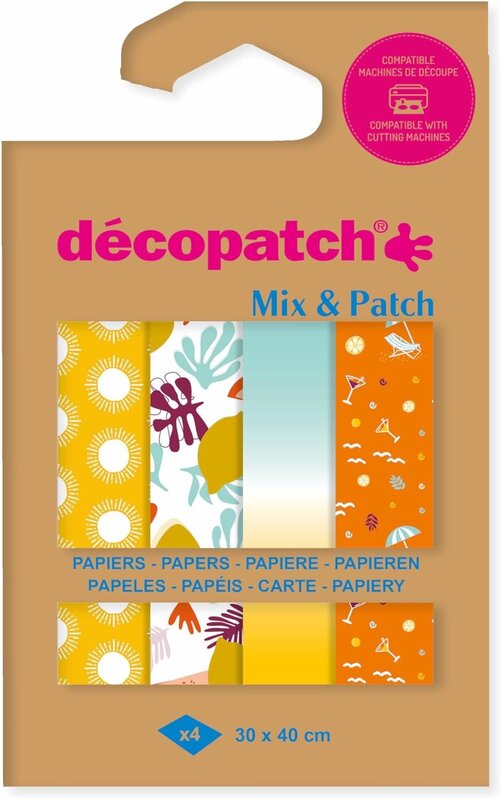 DECOPATCH Mix & Patch - Bonne mine 4 feuilles 30x40cm