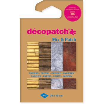 DECOPATCH Mix & Patch - Matières 4 feuilles 30x40cm