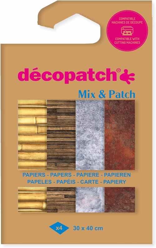 DECOPATCH Mix & Patch - Matières 4 feuilles 30x40cm