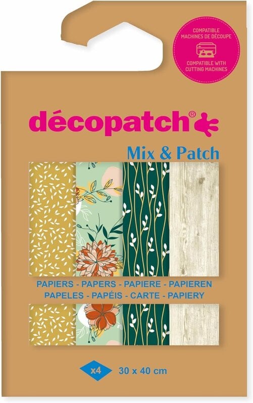 DECOPATCH Mix & Patch - Natur'elle 4 feuilles 30x40cm