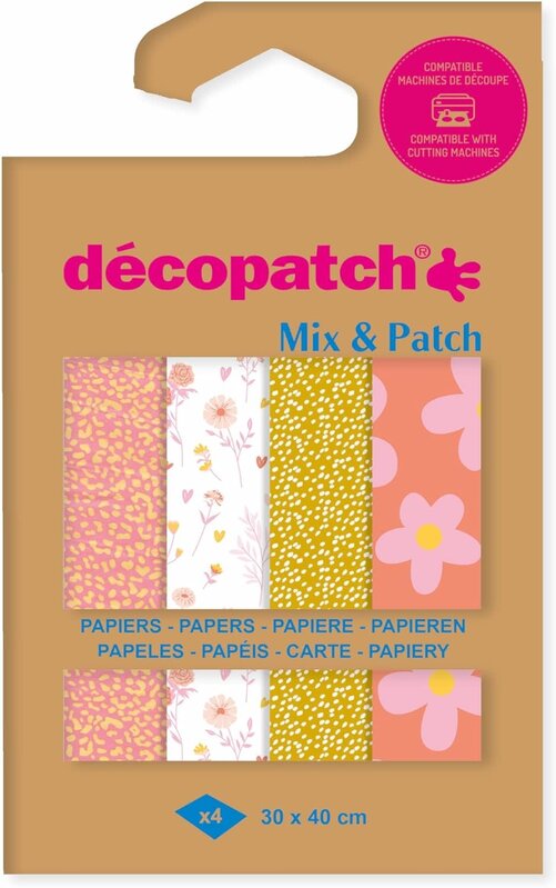 DECOPATCH Mix & Patch - Doux'heure 4 feuilles 30x40cm