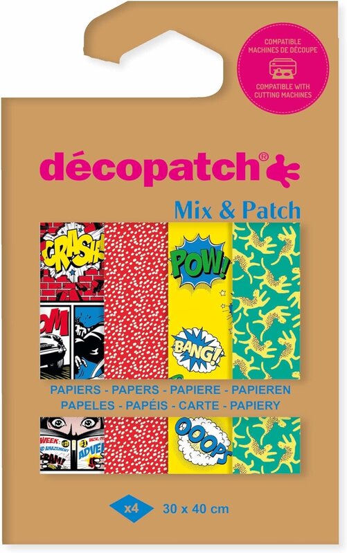 DECOPATCH Mix & Patch - Super héros 4 feuilles 30x40cm