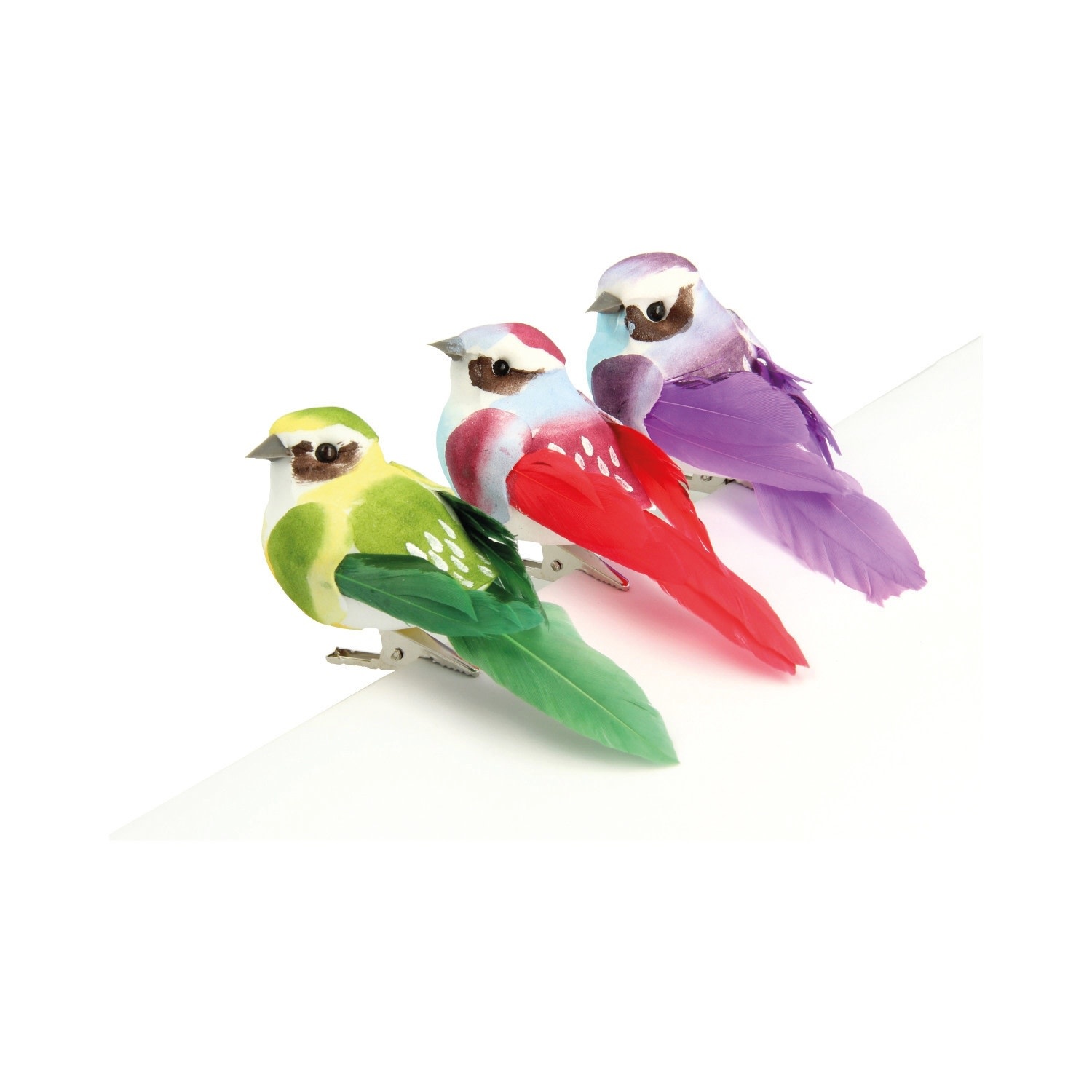 ARTEMIO Set De 3 Oiseaux 9X4,5X4Cm