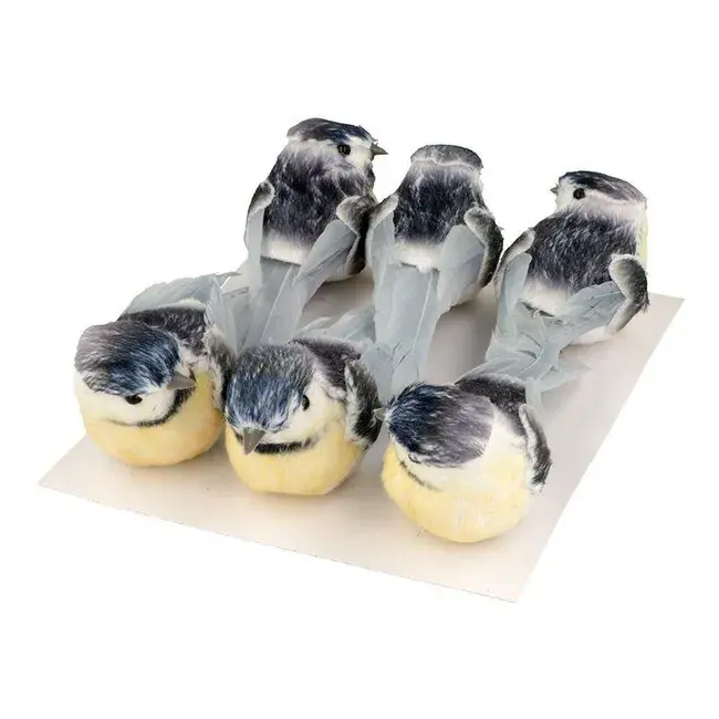 ARTEMIO Set De 6 Mésanges Tête Mauve