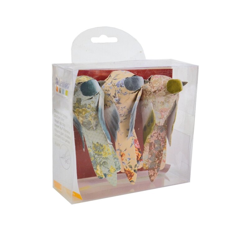 ARTEMIO Set de 3 Oiseaux Papier 10x4cm