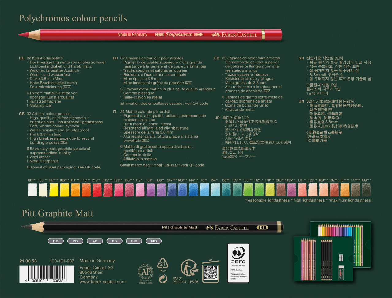 FABER CASTELL Polychromos & Pitt Graphite Matt set 40x
