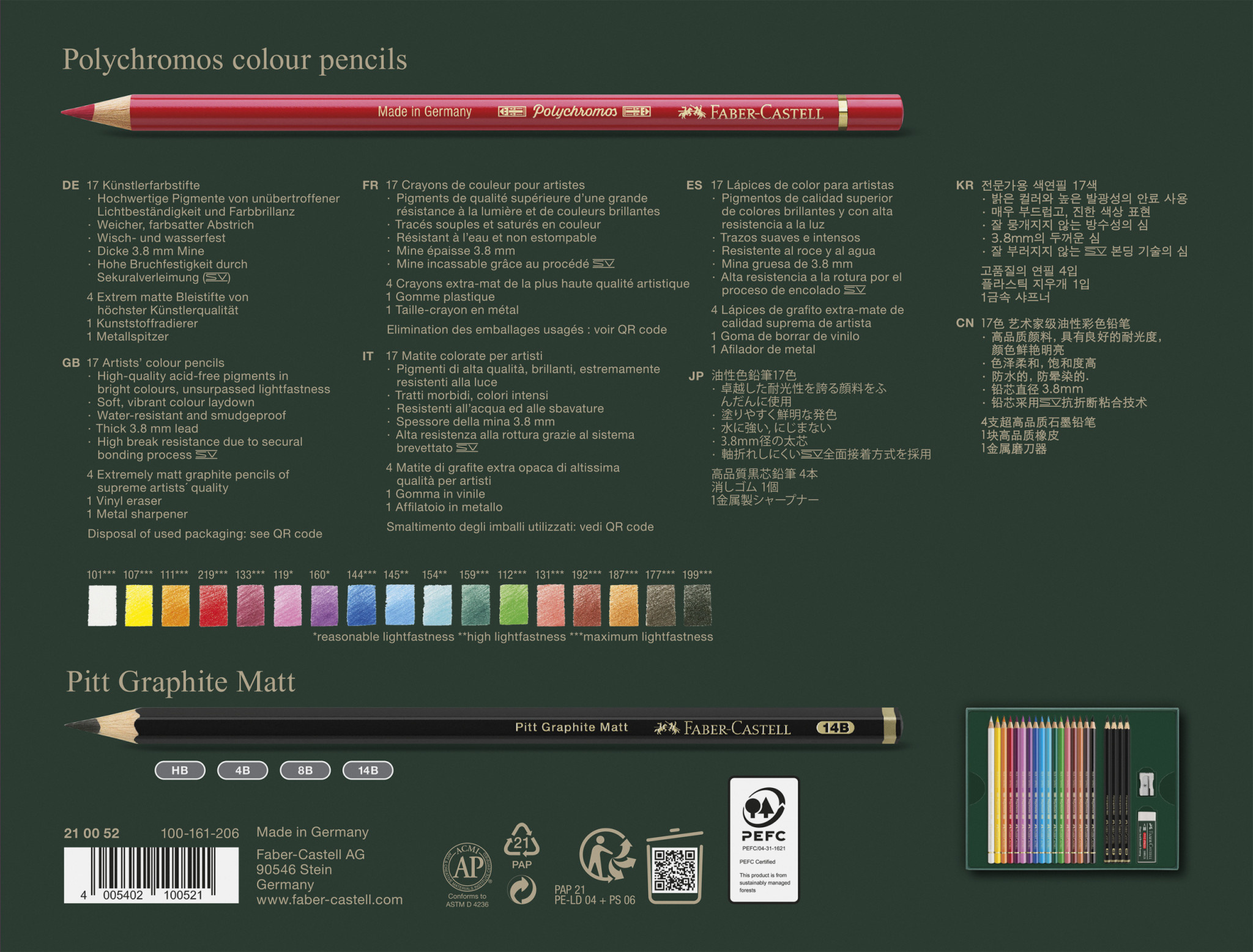 FABER CASTELL Polychromos & Pitt Graphite Matt set 23x