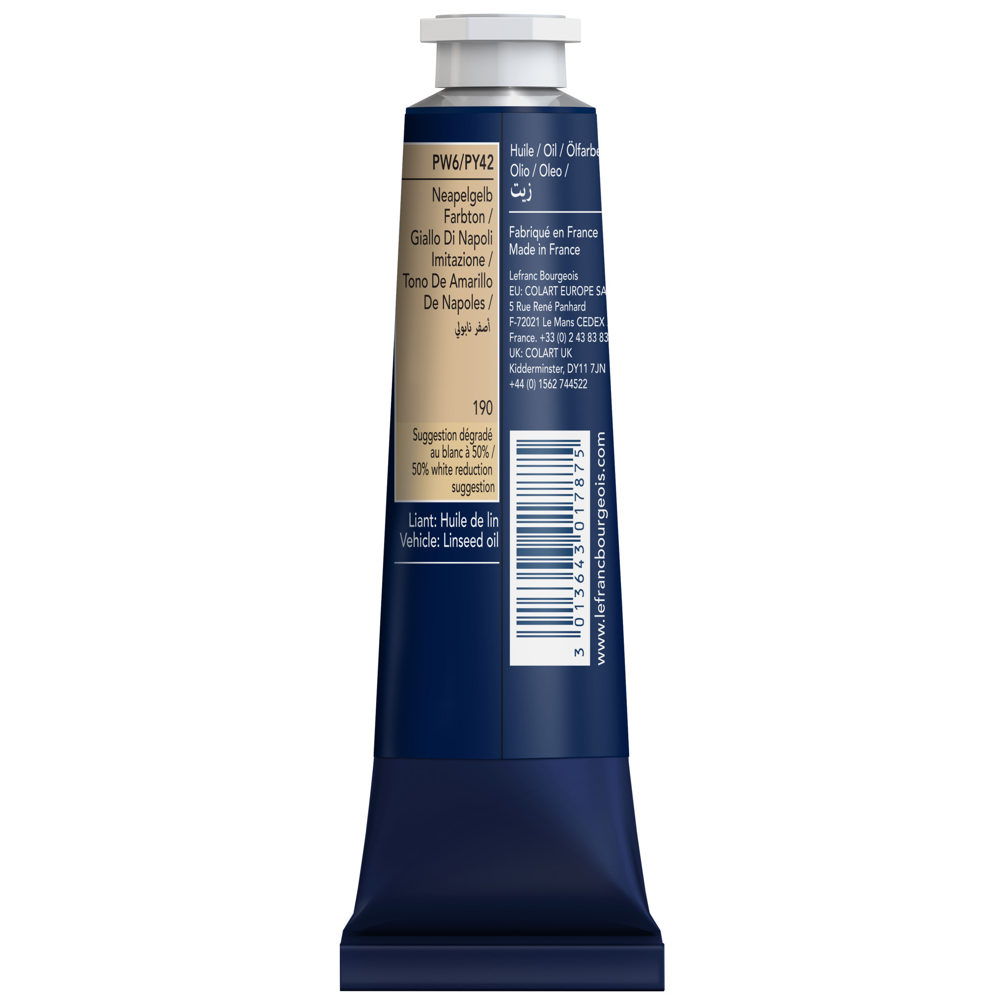 LEFRANC BOURGEOIS Huile fine 40ml Jaune de Naples d'imitation