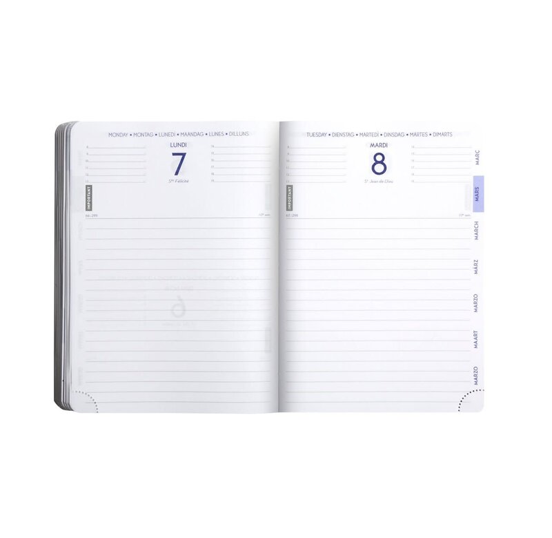 EXACOMPTA Agenda Forum Kraft Fleurs 12 x 17 cm Journalier Août 2024 à Juillet 2025