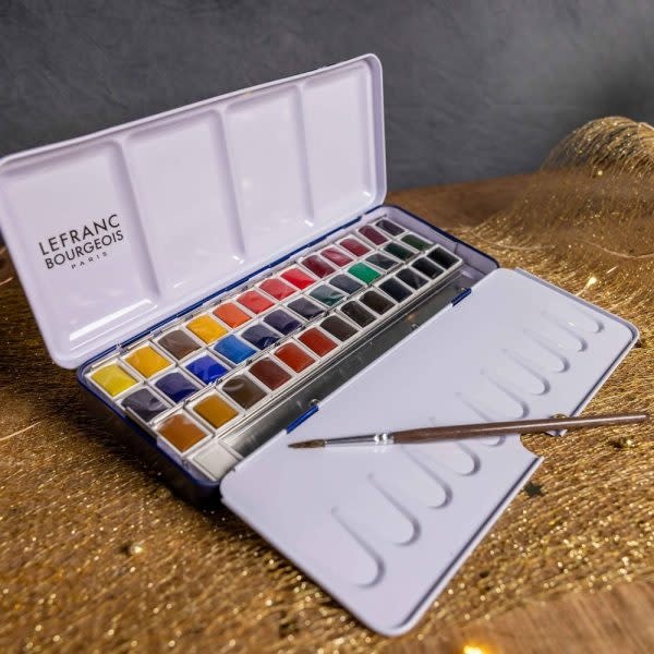 LEFRANC BOURGEOIS Coffret fine aquarelle de 40 1/2 godets