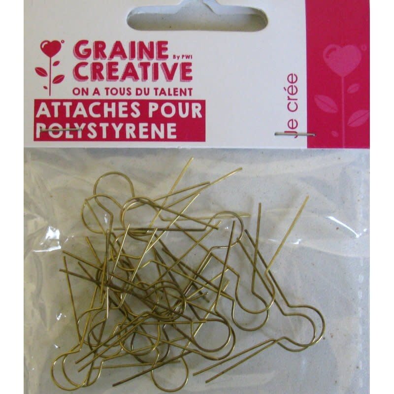 GRAINE CREATIVE 25 Attaches Laiton Pour Polystyrène 2,5cm