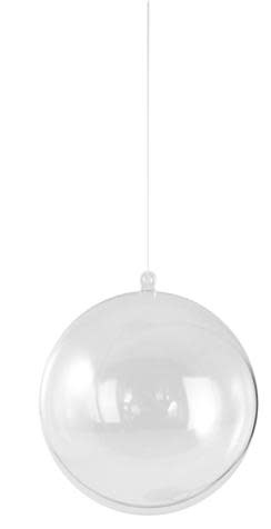 RAYHER Boule en plastique, 2 parties, 8 cm ø, cristal