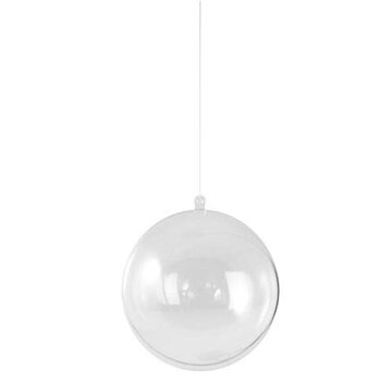 RAYHER Boule En Plastique, 2 Parties, 12 Cm Ø, Cristal