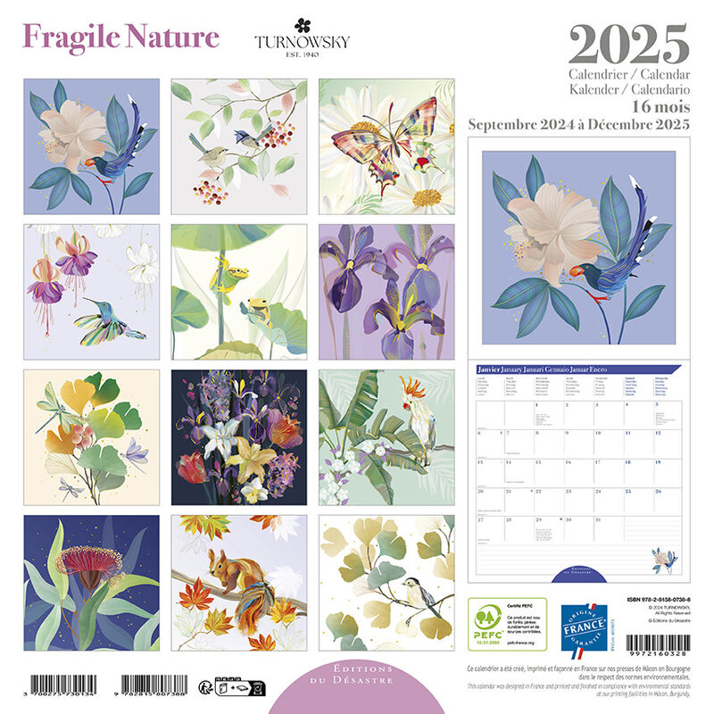 EDITIONS DU DESASTRE Calendrier 30X30  Fragile Nature 2025