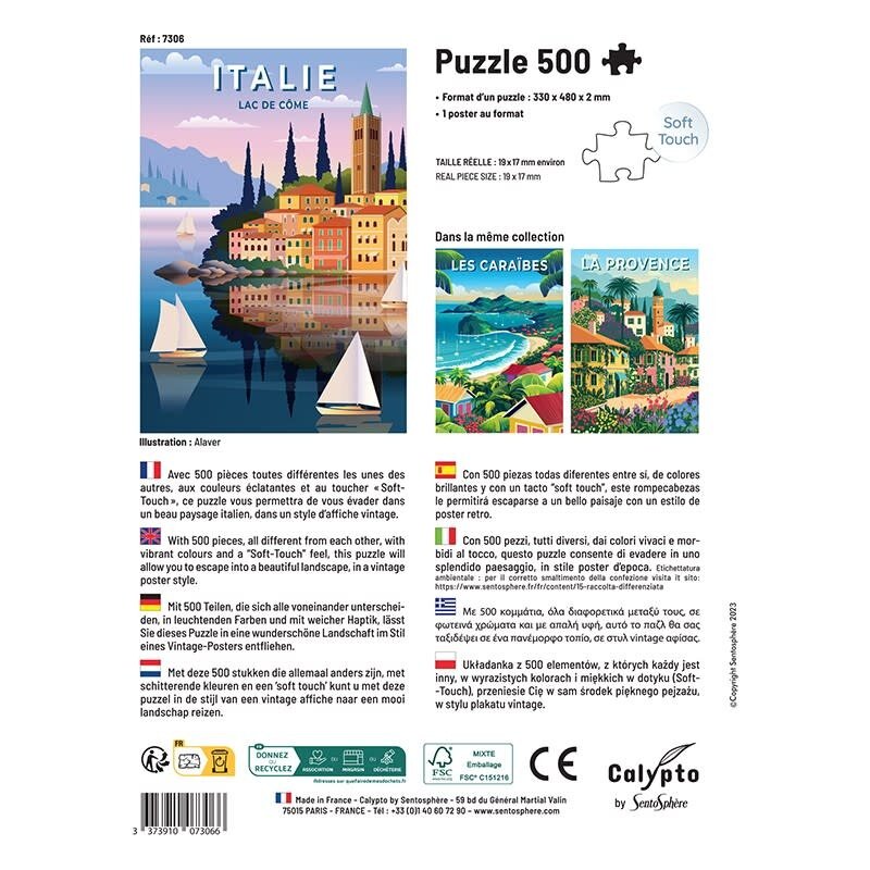 SENTOSPHERE Puzzle 500 P - Italie, Lac De Côme