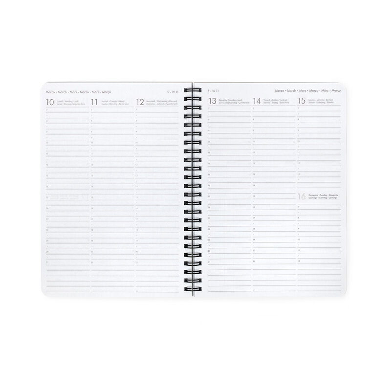 LEGAMI 12-Month Diary - 2025 - Large Weekly Spiral Bound Diary - Panda