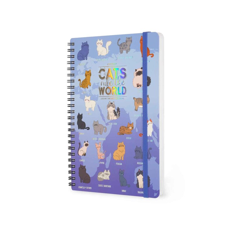 LEGAMI 12-Month Diary - 2025 - Large Weekly Spiral Bound Diary - Kitty