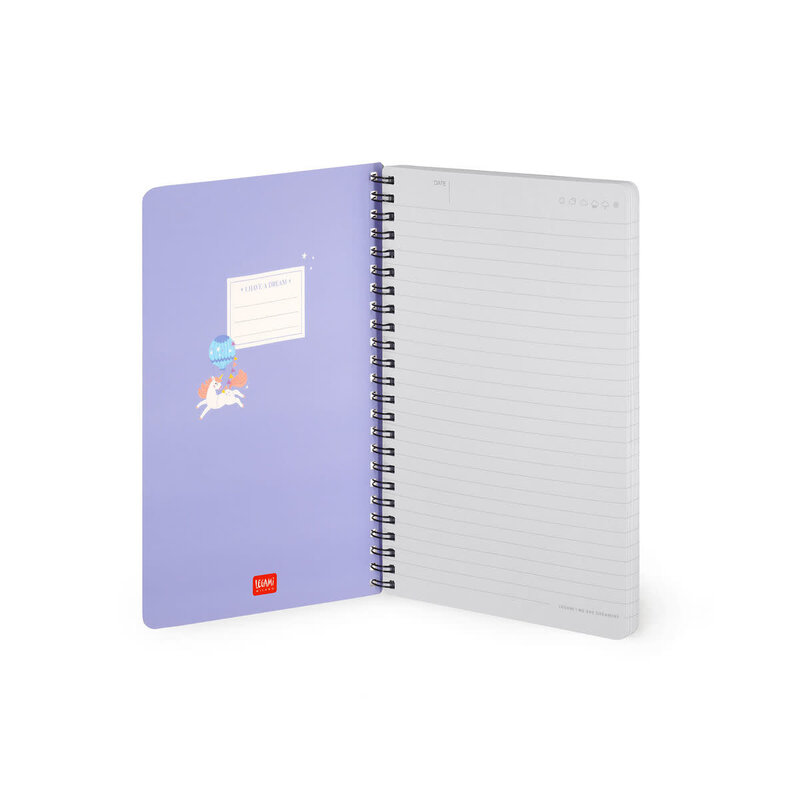 LEGAMI Lined Spiral-Bound Notebook - Spiral Notebook - Large - Unicorn