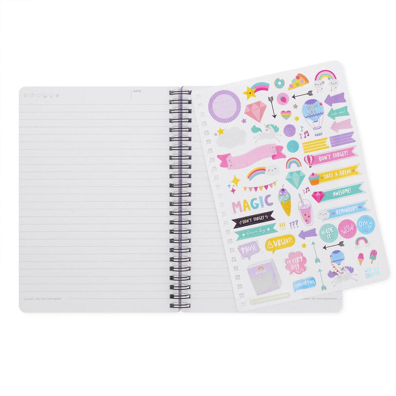 LEGAMI Lined Spiral-Bound Notebook - Spiral Notebook - Large - Unicorn