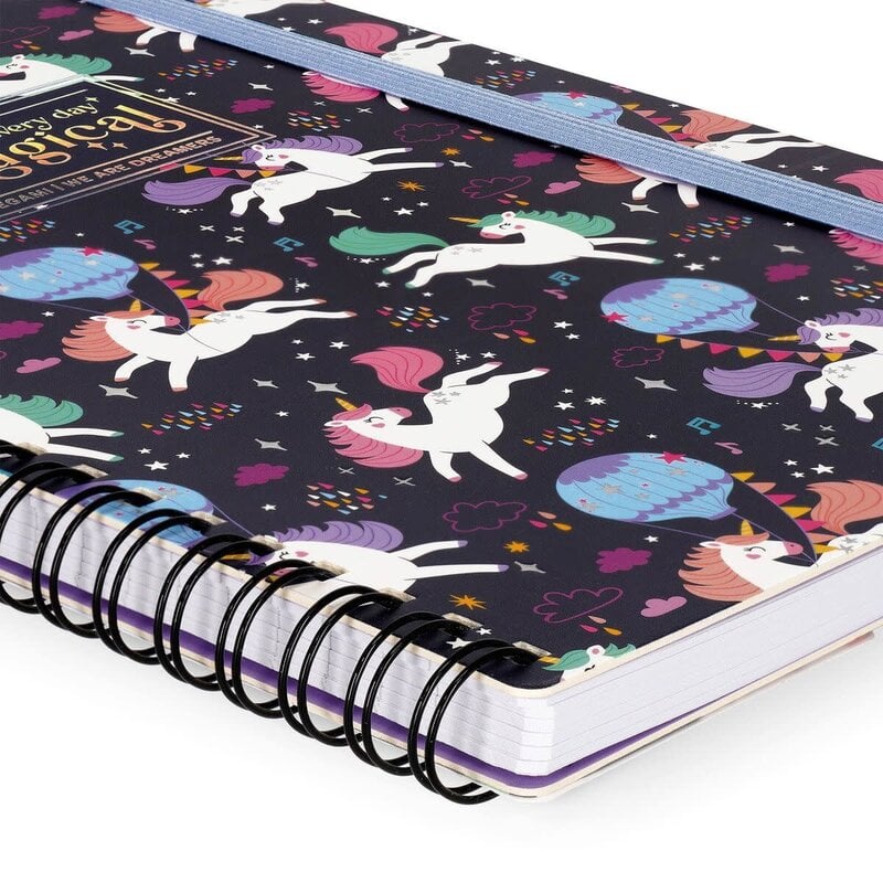 LEGAMI Lined Spiral-Bound Notebook - Spiral Notebook - Large - Unicorn