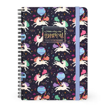 LEGAMI Lined Spiral-Bound Notebook - Spiral Notebook - Large - Unicorn