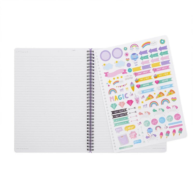 LEGAMI Lined Spiral-Bound Notebook - Spiral Notebook - Maxi - Unicorn