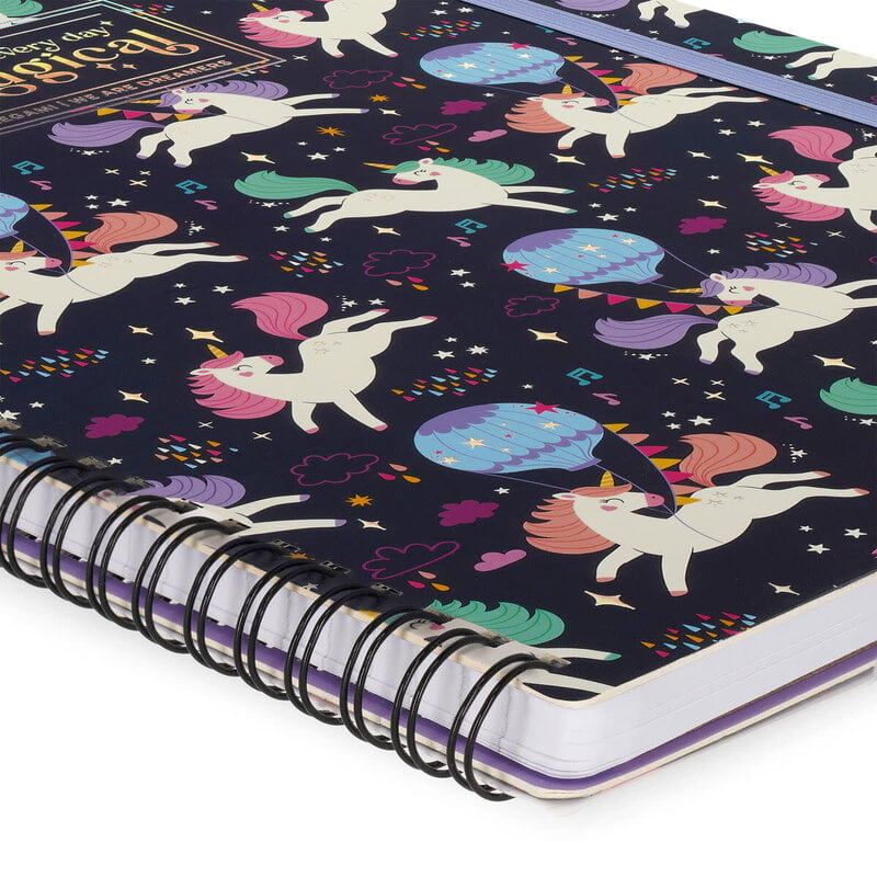 LEGAMI Lined Spiral-Bound Notebook - Spiral Notebook - Maxi - Unicorn