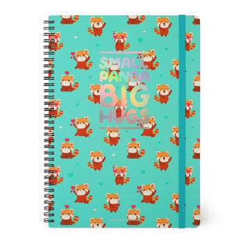 LEGAMI Lined Spiral-Bound Notebook - Spiral Notebook - Maxi - Red Panda