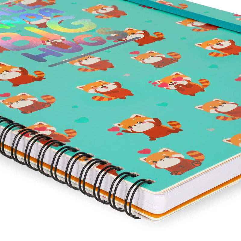 LEGAMI Lined Spiral-Bound Notebook - Spiral Notebook - Maxi - Red Panda