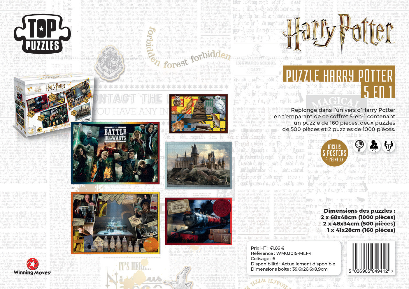 WINNING MOVES Coffret Collector 5 en 1 Puzzles Harry Potter