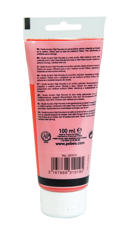 PEBEO Acrylique Fine Studio Acrylics 100 Ml Vermillon Transparent