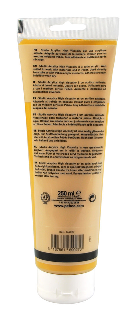PEBEO Acrylique Fine Studio Acrylics 250 Ml Ocre Jaune