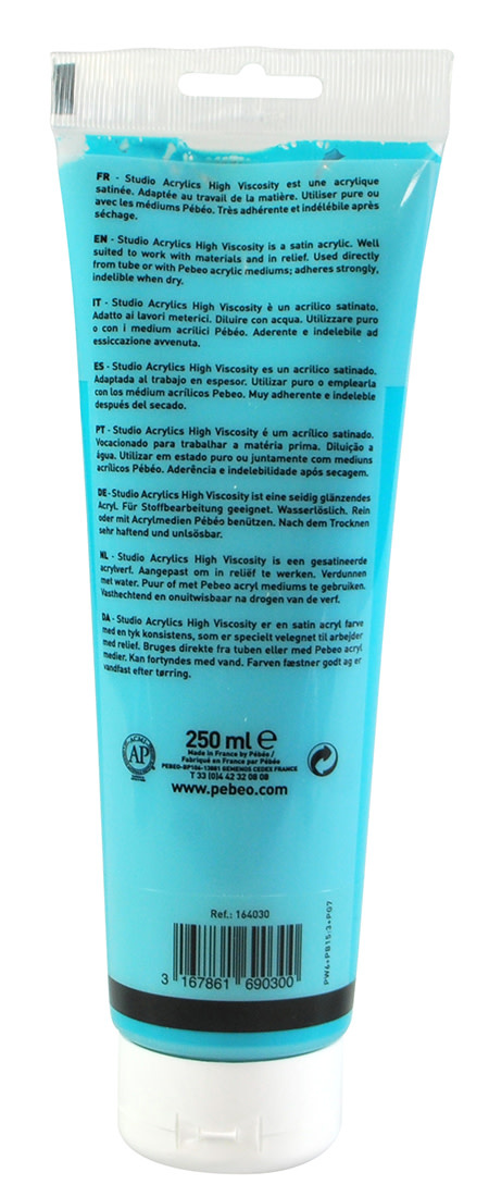 PEBEO Acrylique Fine Studio Acrylics 250 Ml Bleu Turquoise