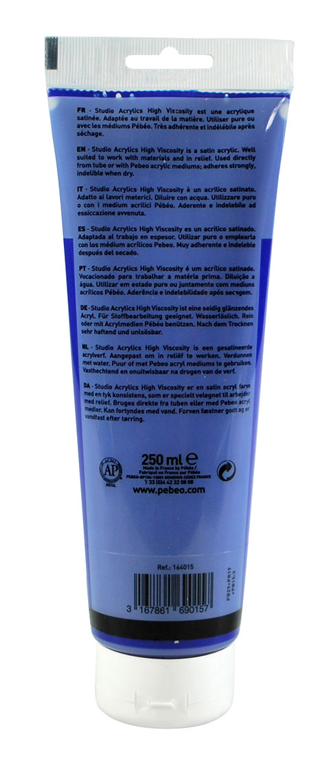 PEBEO Acrylique Fine Studio Acrylics 250 Ml Bleu Outremer Foncé