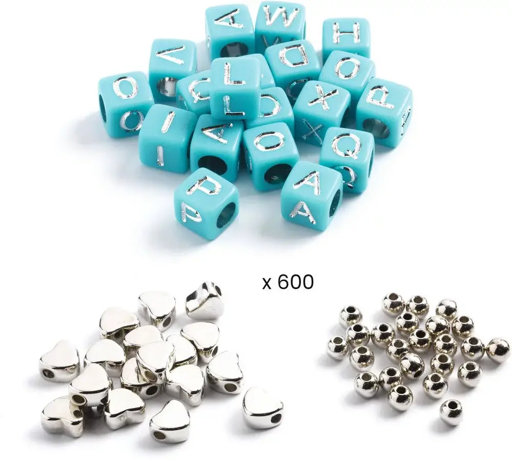 DJECO Perles & Bijoux Perles Alphabet, Argent
