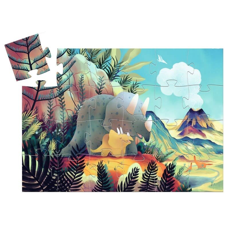 DJECO Puzzles - Puzzles Silhouettes Téo Le Dino - 24 Pièces - Fsc Mix