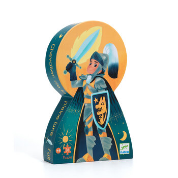 DJECO Puzzles - Puzzles Silhouettes Chevalier De La Pleine Lune 36 Pcs - Fsc Mix