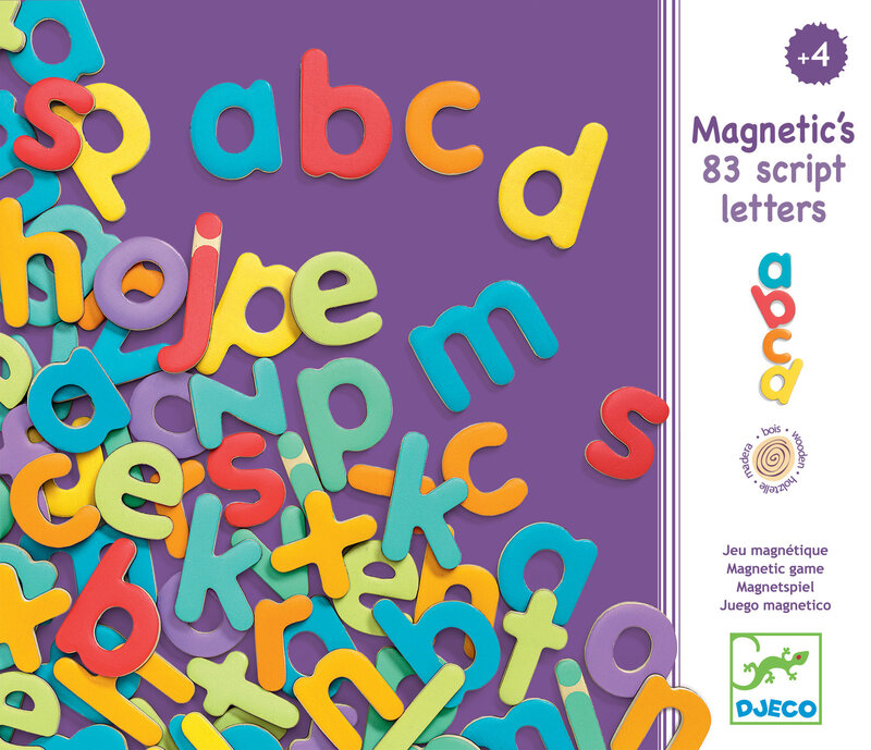 DJECO Jeux  Educatifs Bois - Magnetiques Bois 83 Lettres minuscules