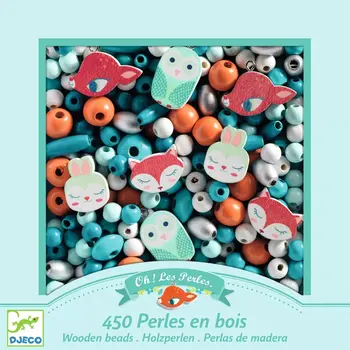 DJECO L'Art Du Fil - Perles & Bijoux Perles En Bois, Petits Animaux