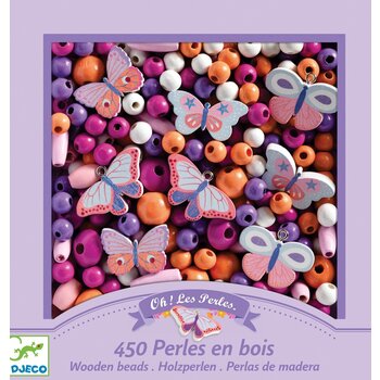 DJECO Beads and jewelry Wooden beads - Butterflies