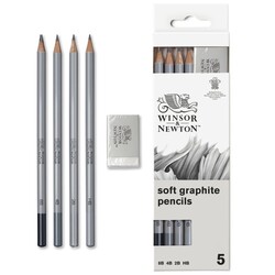 WINSOR & NEWTON Studio Collection Crayons Graphite 4x + 1 Gomme