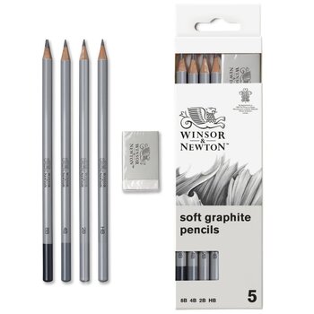 WINSOR & NEWTON Studio Collection Crayons Graphite 4x + 1 Gomme