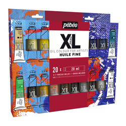 PEBEO Huile Fine Xl Etui 20 Tubes De 20 Ml Assortis Et Pinceau