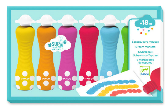DJECO Les Couleurs Des Petits - Feutres  6 Marqueurs Mousse
