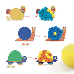 DJECO Les Petits - Collage Animaux Tout Doux