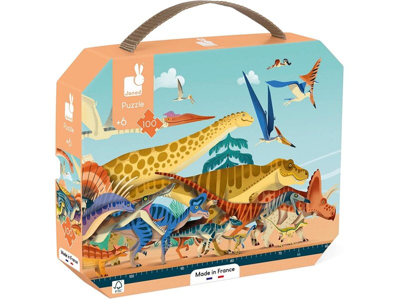 JANOD Dino - Puzzle Panoramique Dinosaures 100 Pcs